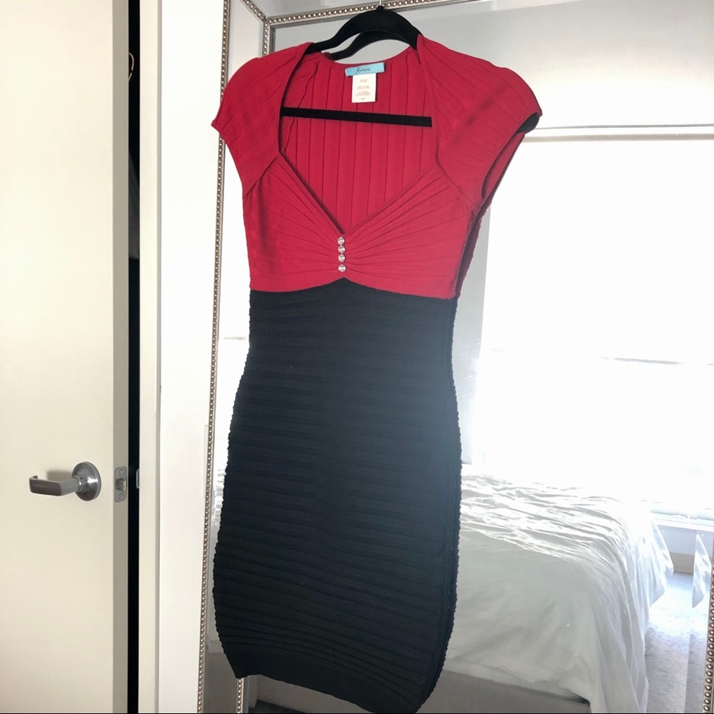 Marciano Black Red Bandage Dress Small ASO Kim K